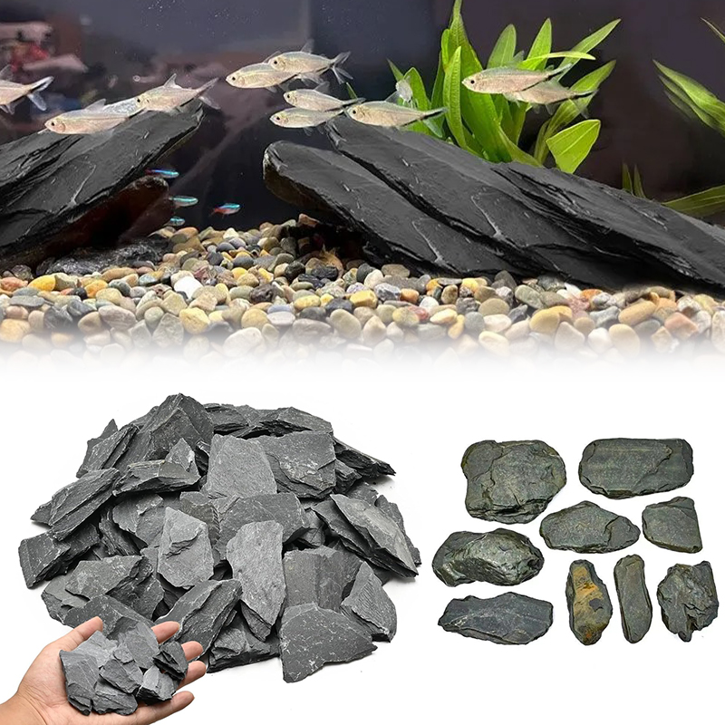 Fish Aquarium Home - 500/1000g Aquarium Landschap Steen Kit Leisteen