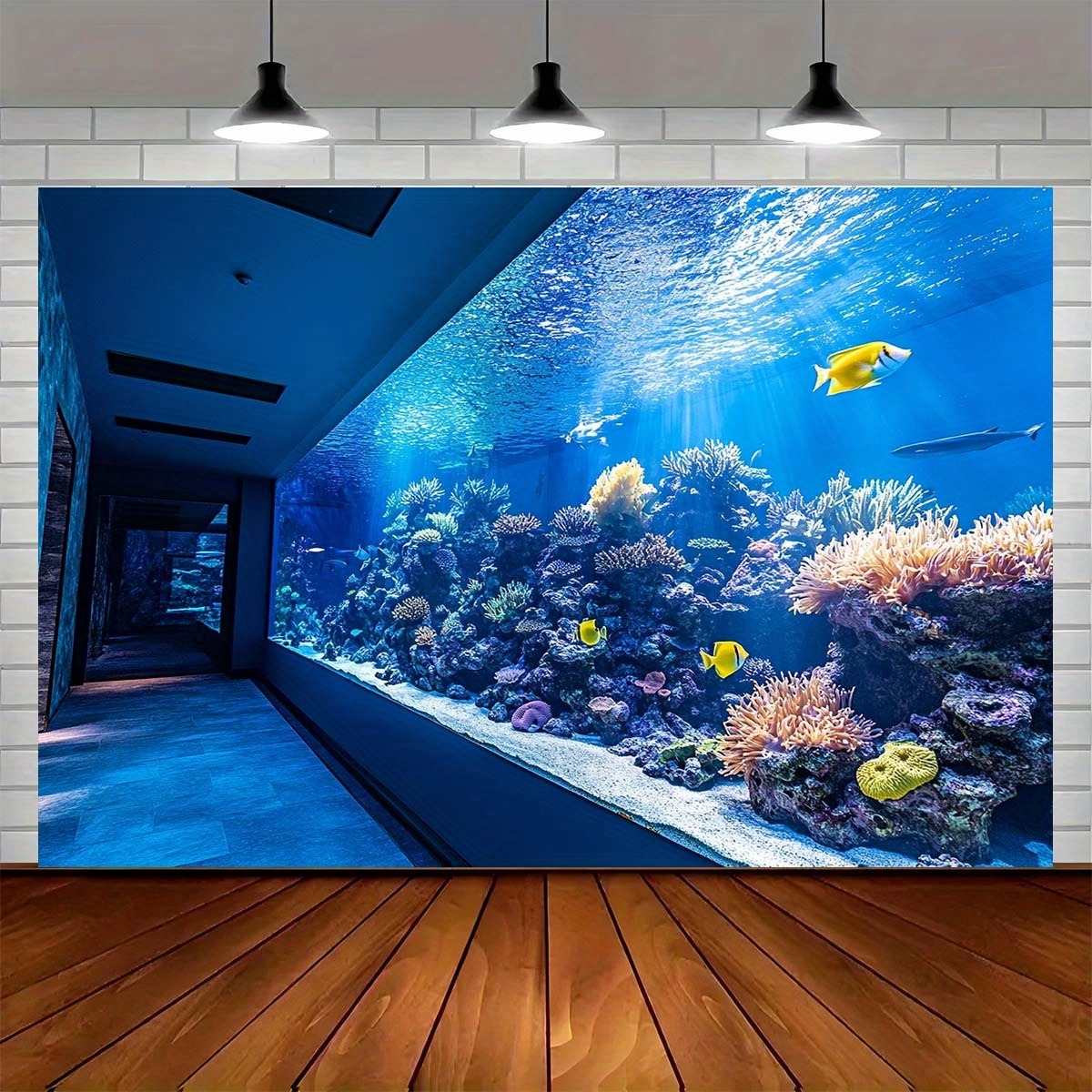 Fish Aquarium Home - Levendig onderwateraquarium wandtapijt koraalrif kleurrijke vissen