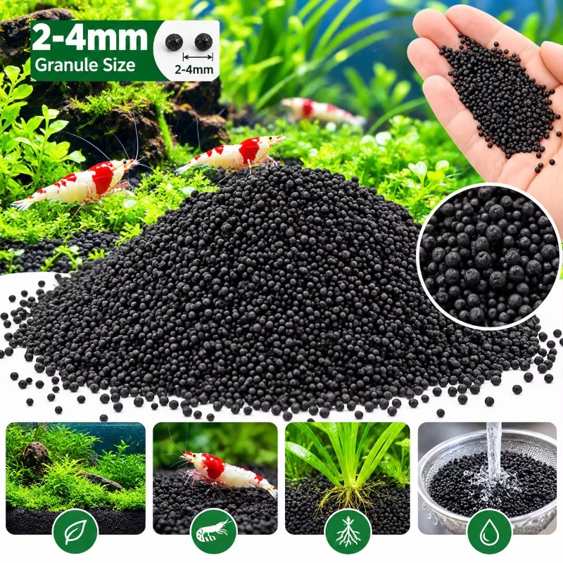 Fish Tank Gravel - Zwarte aquariumbodem voor waterplanten, geschikt voor